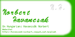 norbert havancsak business card